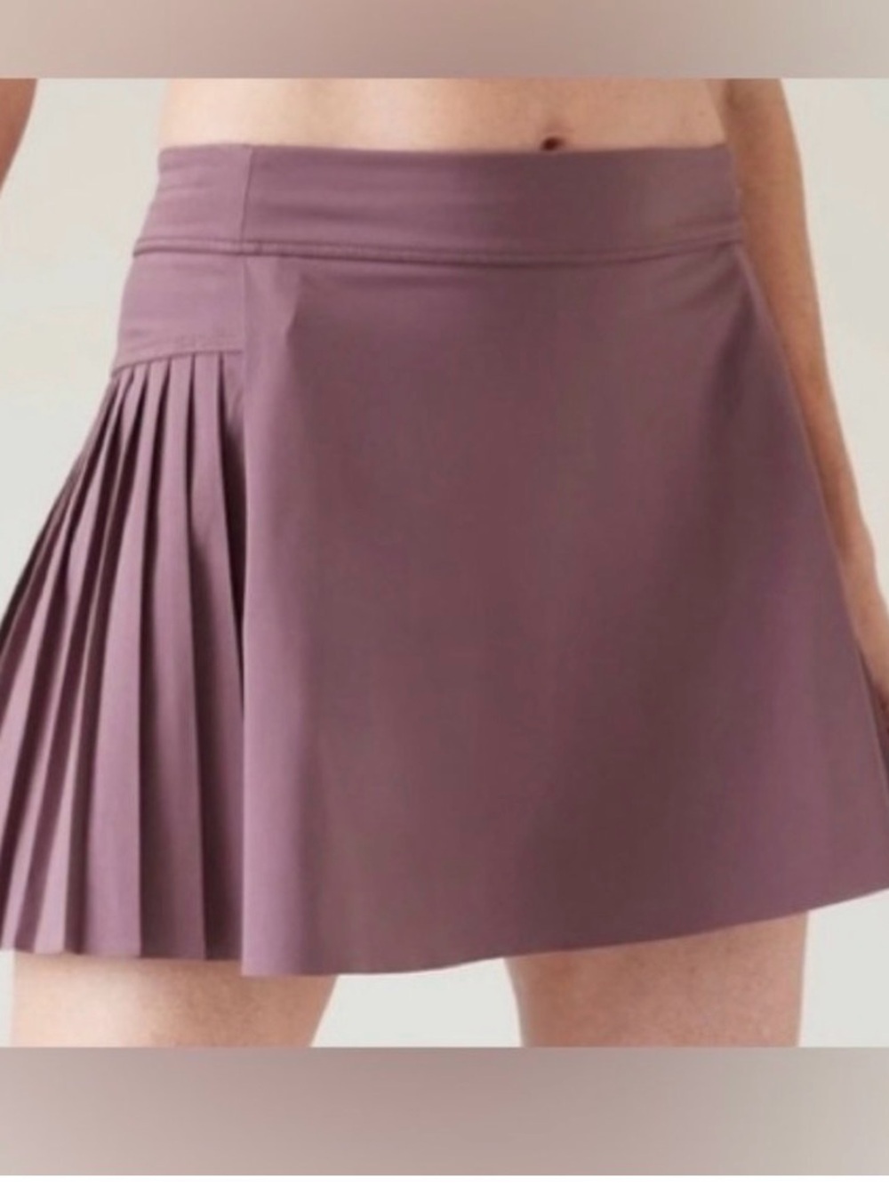 Athleta Mauve Pleated Side A-Line Mini Skirt